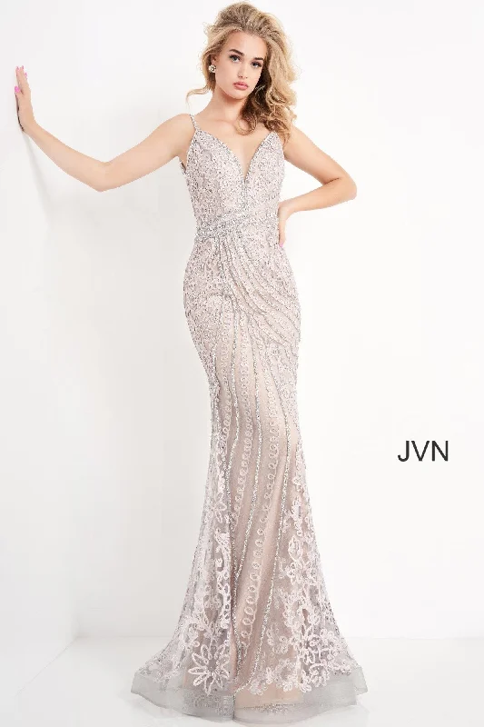 Jovani 04514 Open Back Embellished Long Evening Dress