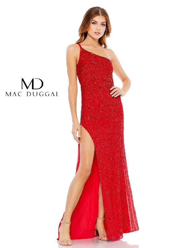 Mac Duggal 10711 Prom Long One Shoulder Sexy Dress