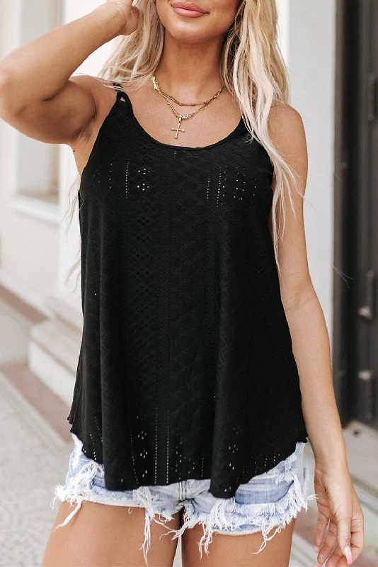 Meadow Eyelet Strappy Scoop-Neck Tank Top