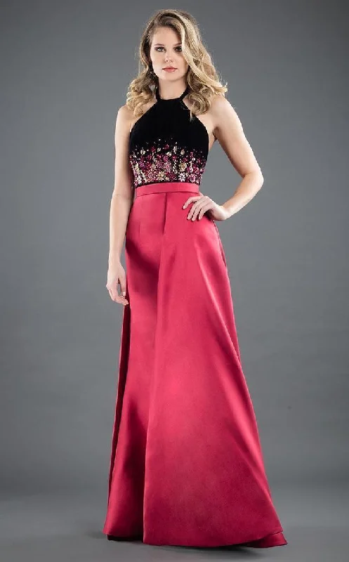 Rachel Allan Prom Long Halter Beaded Dress 8279