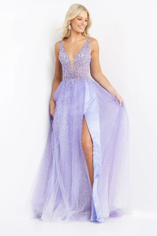 Jovani 07387 Long Tulle Prom Dress