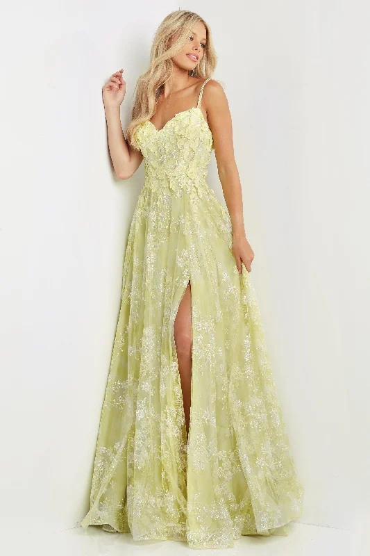 Jovani 08416 Floral Bodice Prom Long Dress