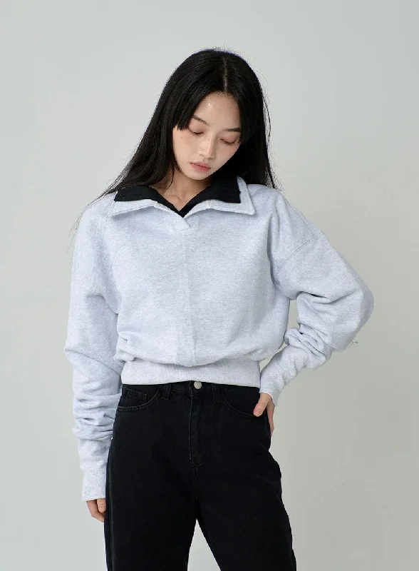 V-Neck Crop Sweatshirt ON16