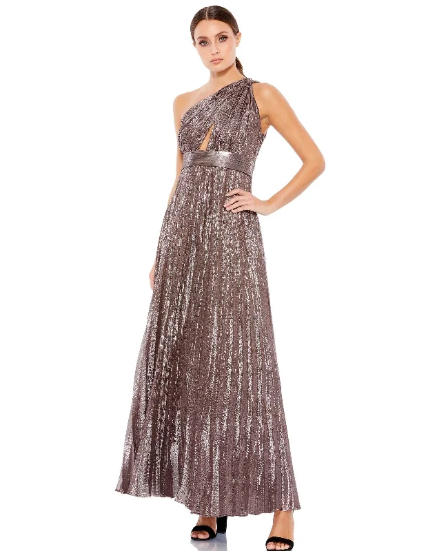 Mac Duggal 2149 Prom Long Metallic One Shoulder Gown