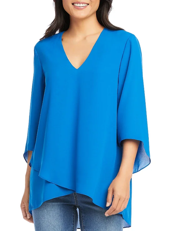 Womens V-Neck Layered Blouse