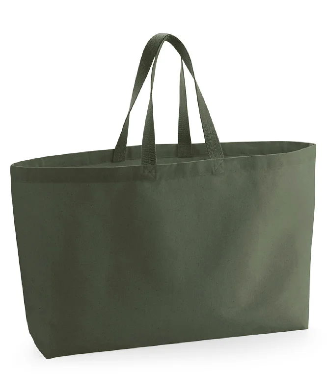 Olive Green - Oversized canvas tote bag