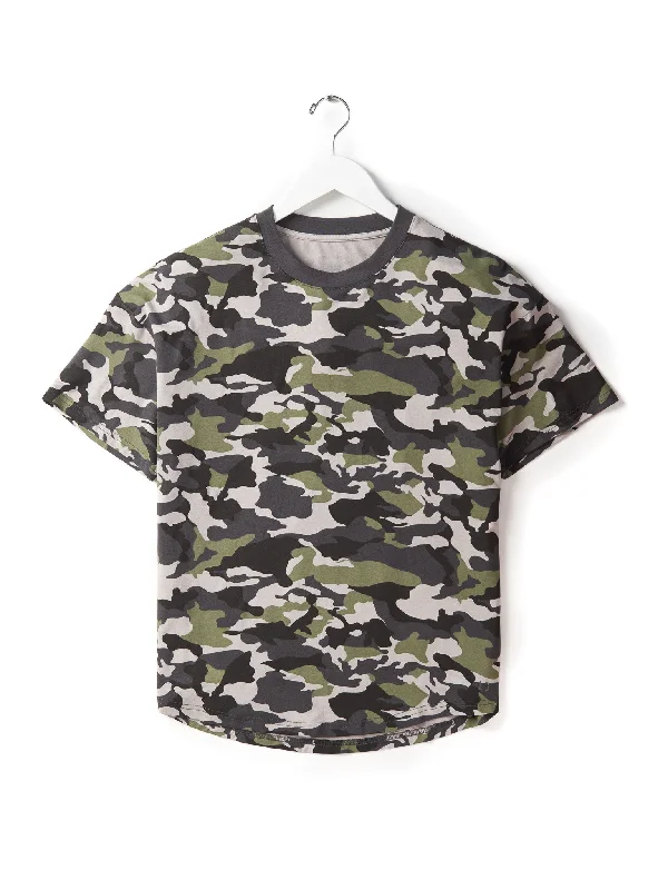 Adult Oversized Bamboo Tee - Army Camo