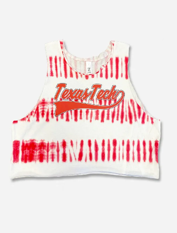 ZooZatz Texas Tech Red Raiders Oversized Stripe Tie Dye Baseball Tail Tank Top