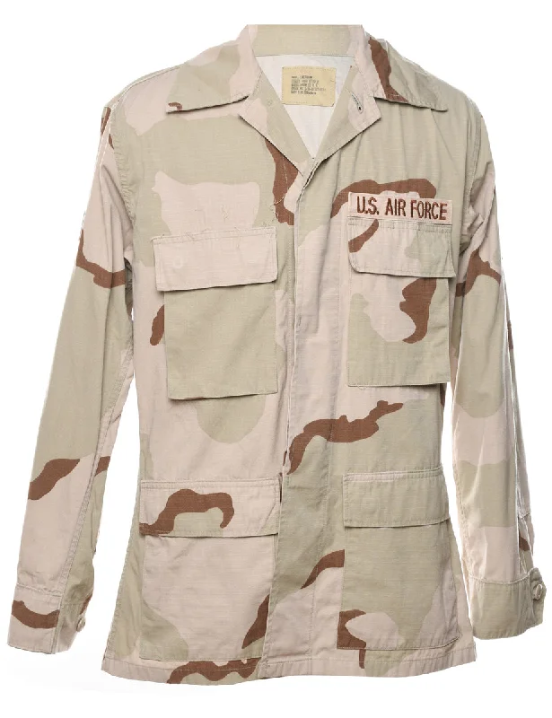 Camouflage Print Military Jacket - L