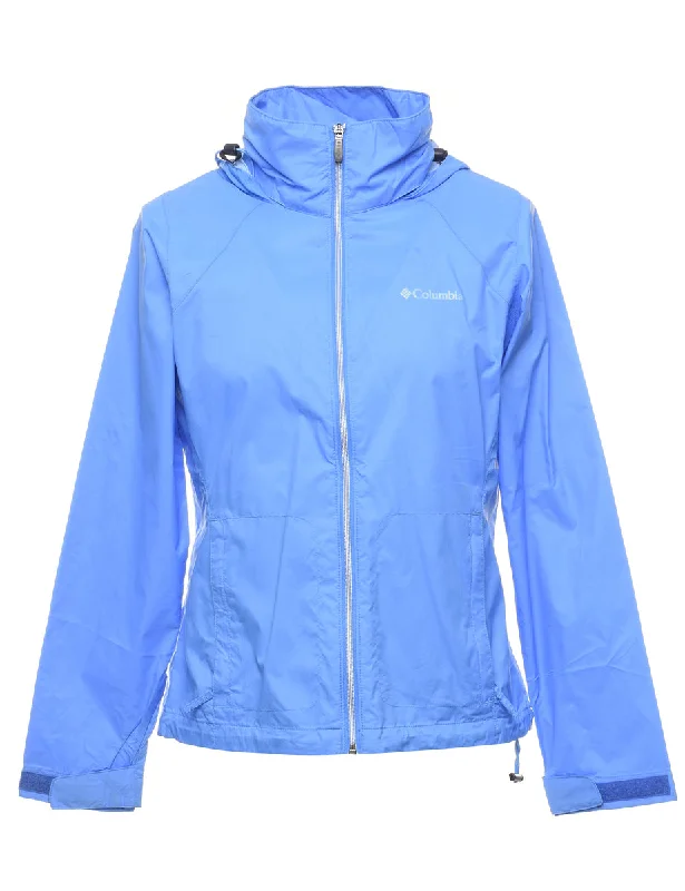 Columbia Hooded Blue Classic Nylon Jacket - S