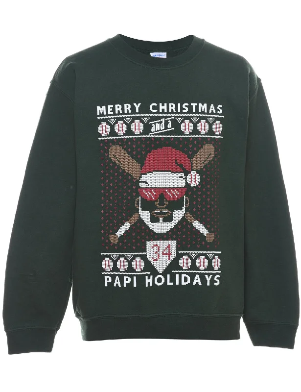 Dark Green Christmas Sweatshirt - S