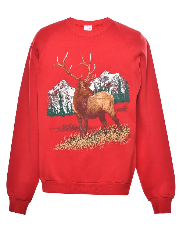 Deer Animal Sweatshirt - L