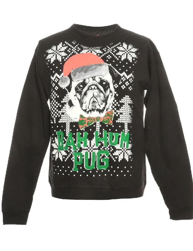 Festive Season Black Christmas Sweatshirt - S