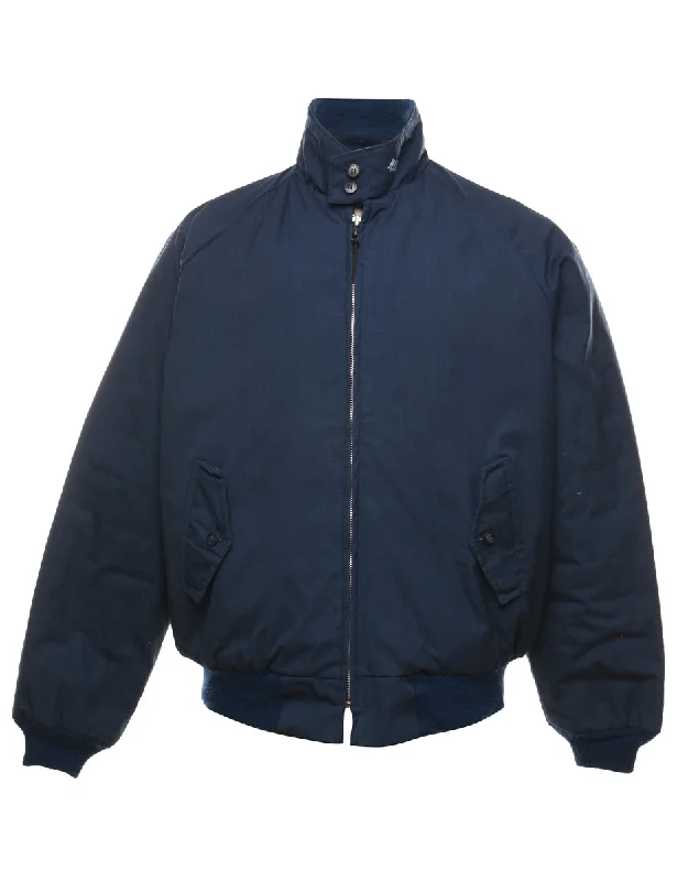 Navy Zip-Front Bomber Jacket - L