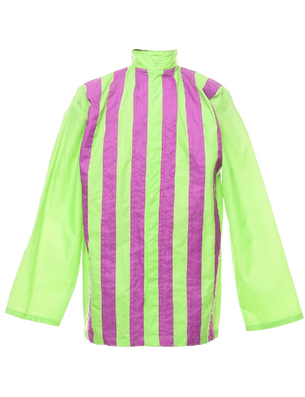 Striped Pattern Green & Purple Jacket - M