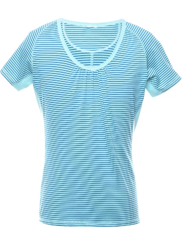 Striped Plain T-shirt - M