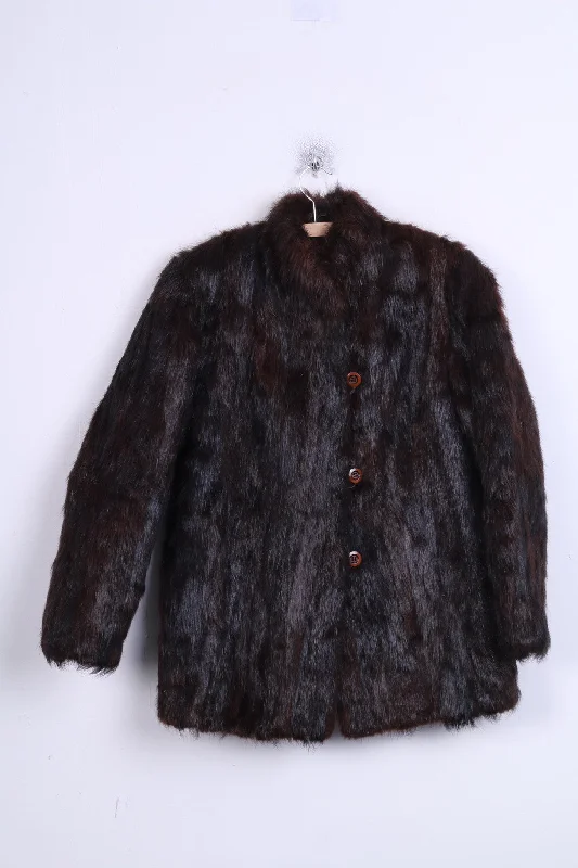 Womens M Jacket Authentic Nutria Fur Brown Boho Vintage