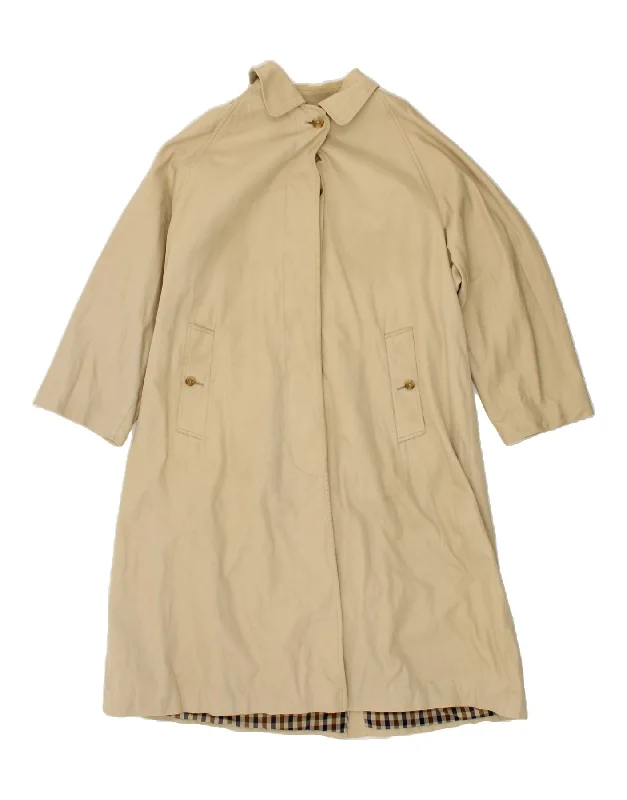 AQUASCUTUM Womens Milano Trench Coat UK 14 Large Beige Cotton