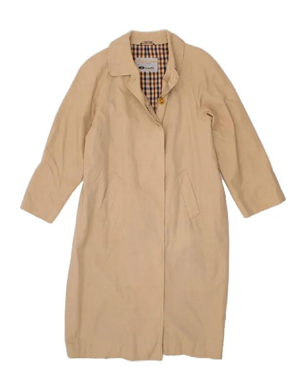 AQUASCUTUM Womens Trench Coat UK 14 Large Beige Cotton