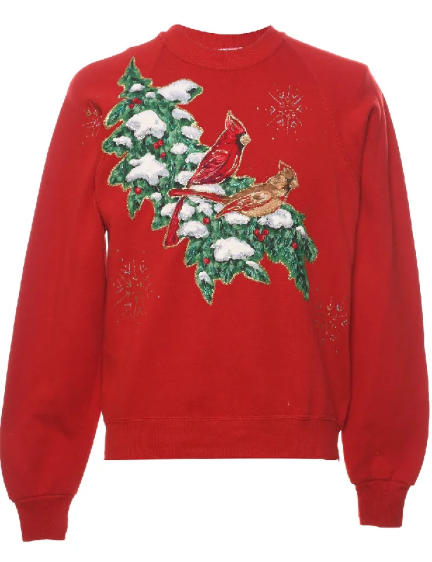 Floral Christmas Sweatshirt - M