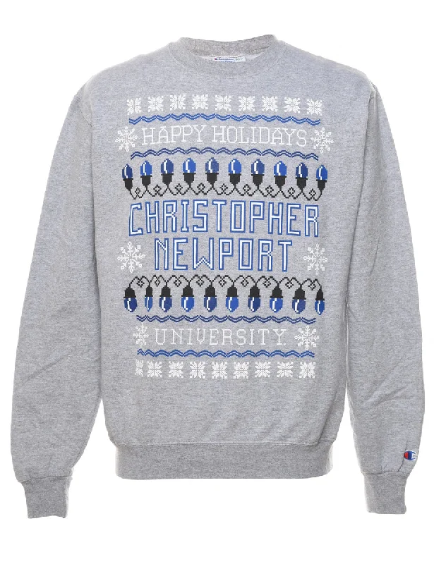 Grey Christmas Sweatshirt - M