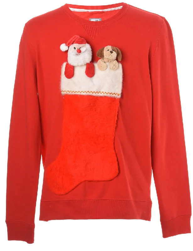 Label Novelty Christmas Sweatshirt - L