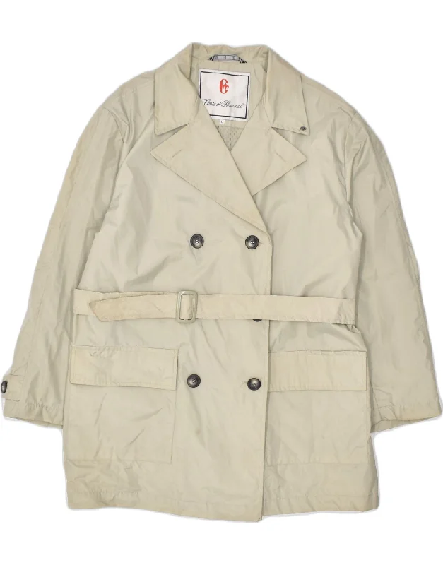 CONTE OF FLORENCE Womens Trench Coat UK 16 Large Beige Nylon