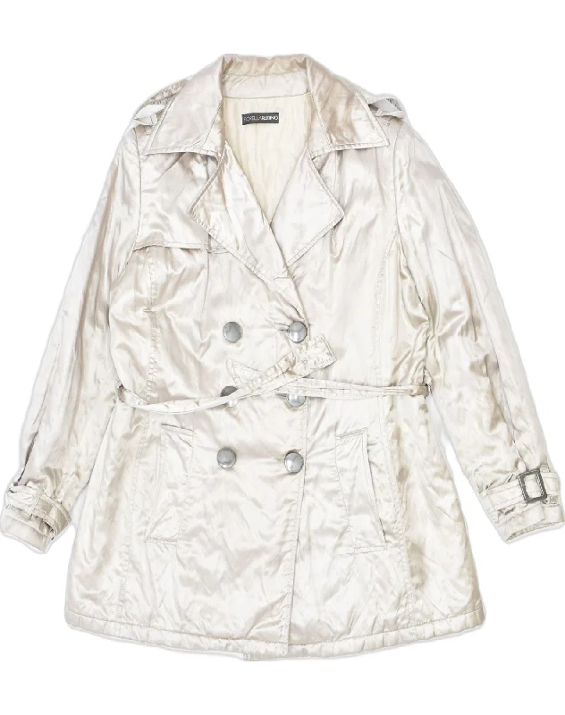 FIORELLA RUBINO Womens Trench Coat UK 16 Large White Polyester