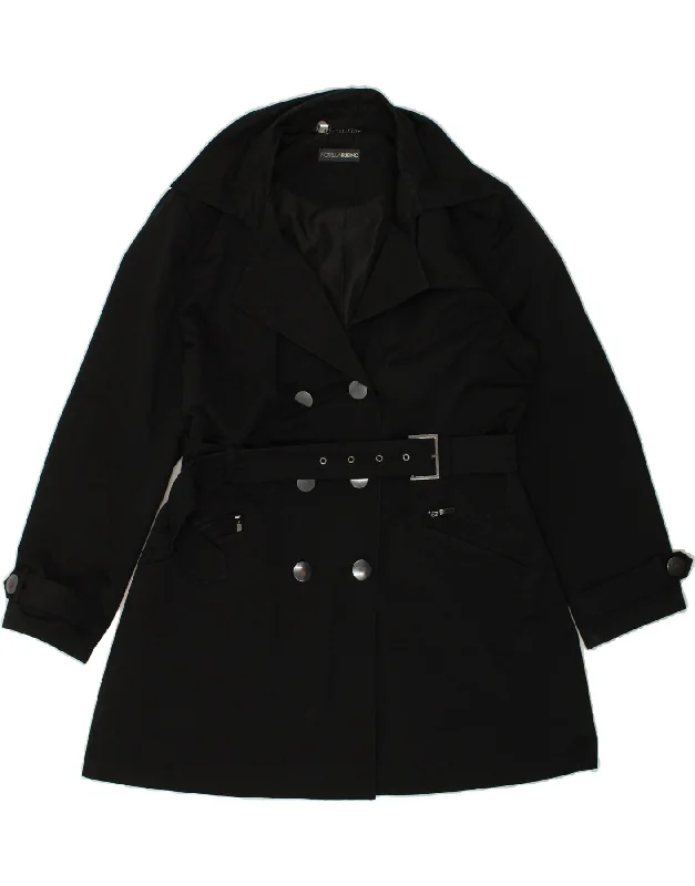 FIORELLA RUBINO Womens Trench Coat UK 18 XL Black