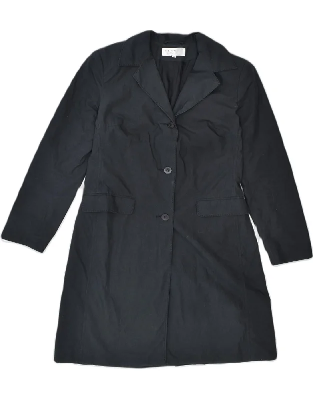 HENNES Womens Trench Coat EU 36 Small Black Cotton