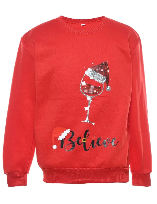 Red Christmas Sweatshirt - L