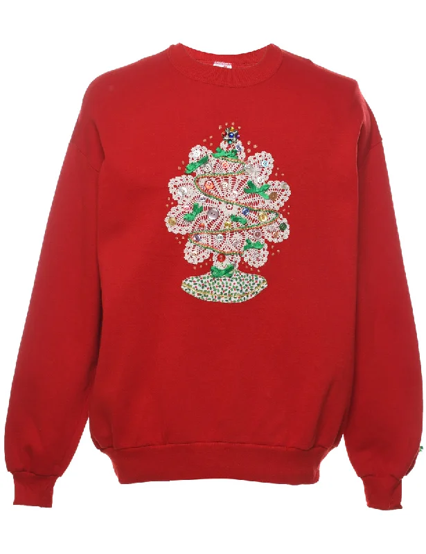 Snowfall Design Christmas Sweatshirt - XL