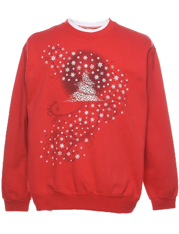 Snowfall Design Christmas Sweatshirt - XL