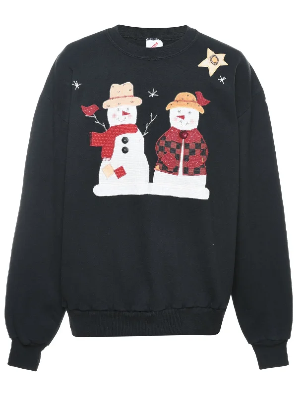 Snowman Christmas Sweatshirt - L