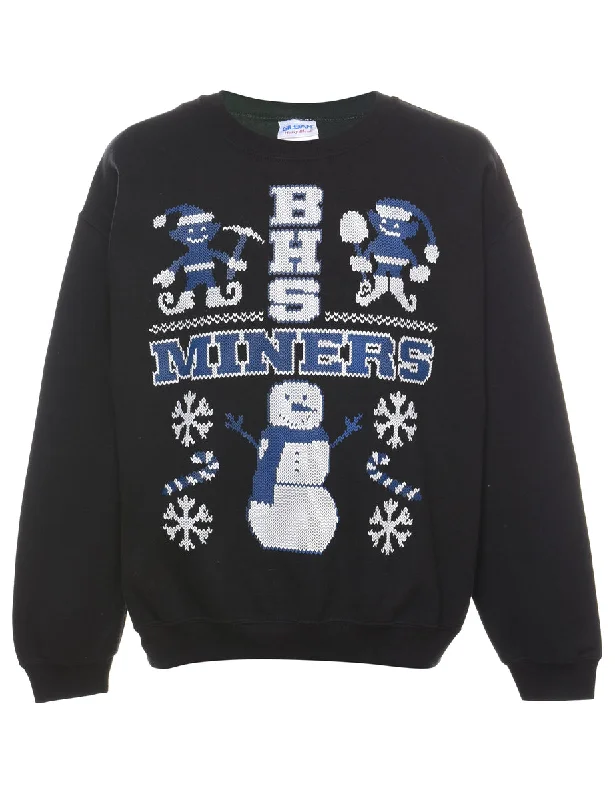 Snowman Christmas Sweatshirt - L