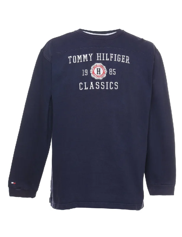 Tommy Hilfiger Navy 1990s Sweatshirt - L