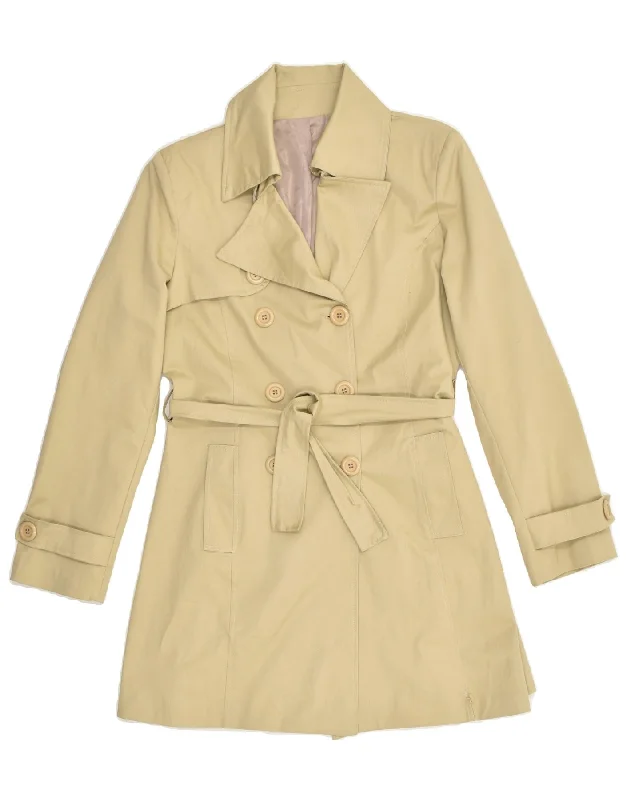 VINTAGE Womens Trench Coat UK 18 XL Beige Cotton