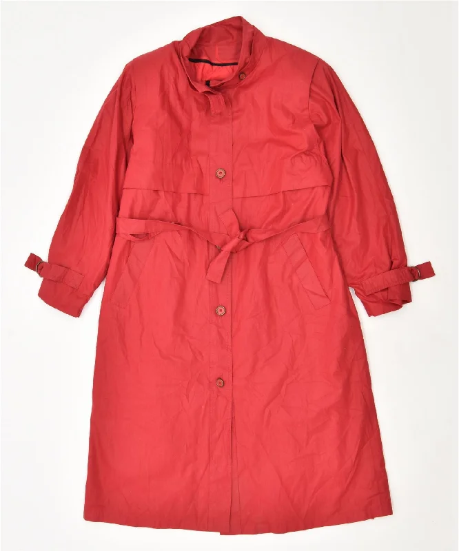 LONDON FOG Womens Trench Coat UK 10 Small Red Polyester