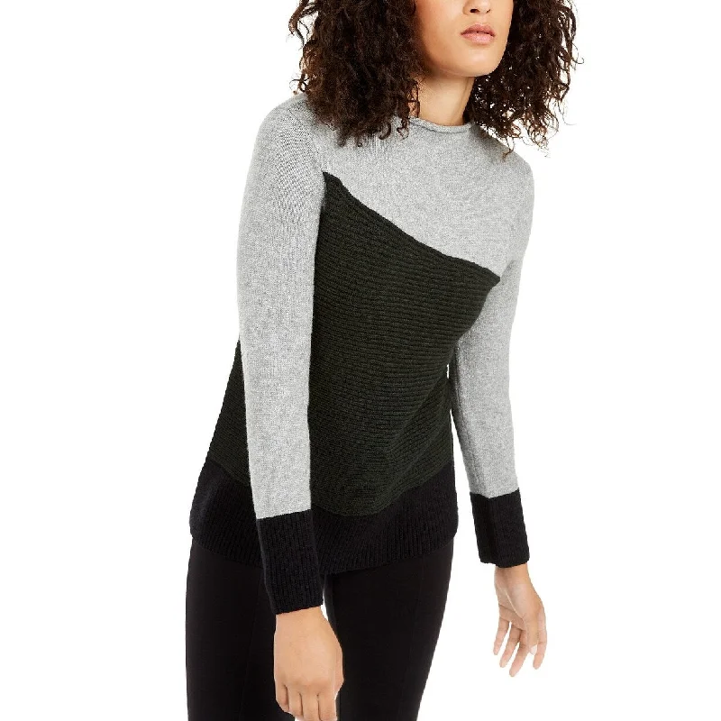 Alfani Women's Colorblocked Sweater Gray Size Extra Large - X-Large