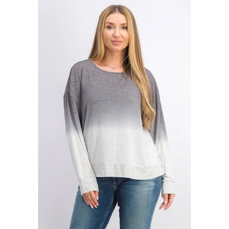 Bar III Women's Dip-Dyed Sweater Gray Size Small