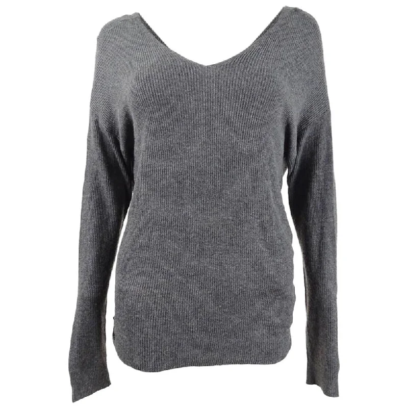 Bar III Women's Wear 2 Ways Twist Sweater Grey Size Small