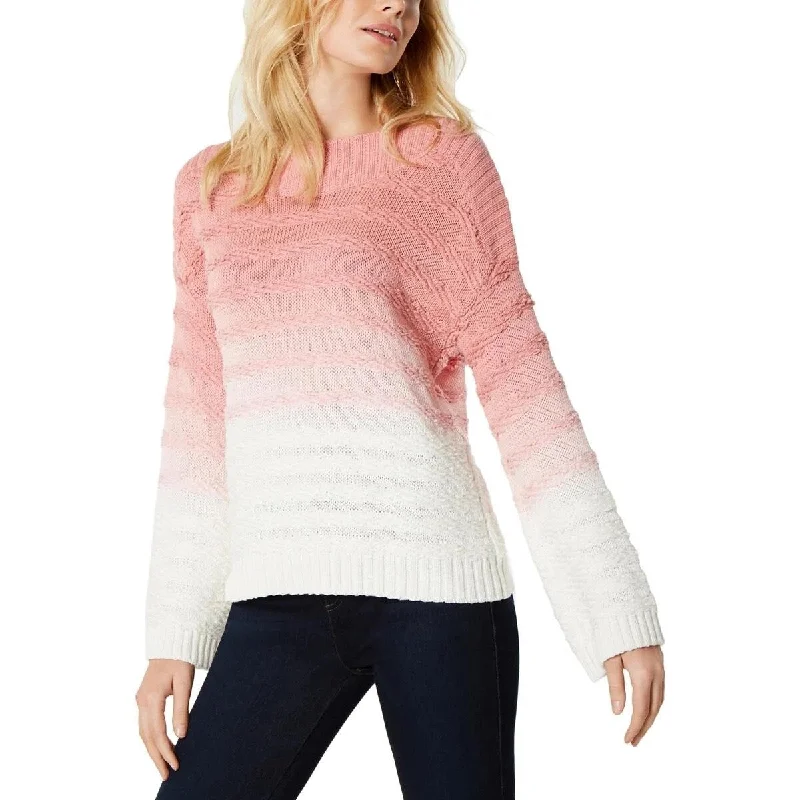 INC International Concepts Women's Cotton Ombre Funnel-Neck Sweater Size Large - Pink