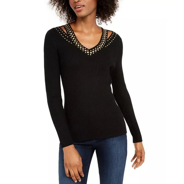 INC International Concepts Women's Studded Sweater Black Size Extra Small - X-Small