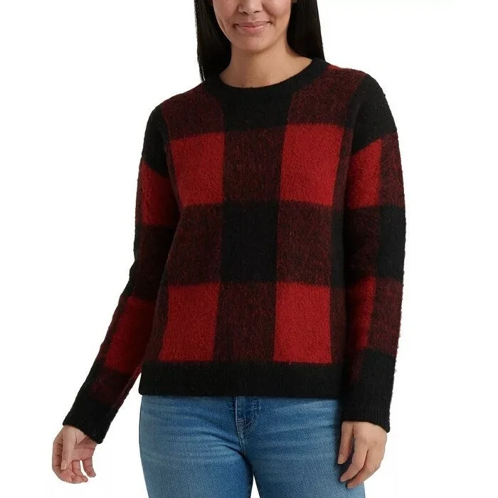 Lucky Brand Women's Buffalo-Plaid Sweater Red Size X-Small - XS