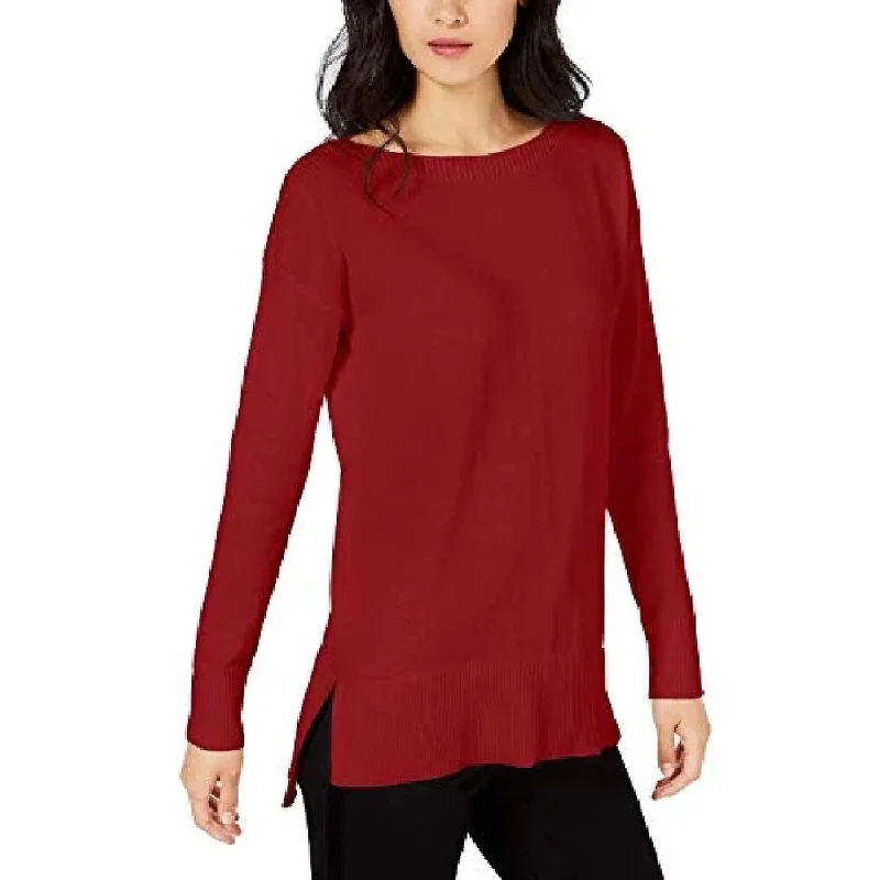 Maison Jules Women's High-Low Hem Sweater Red Size Large - L