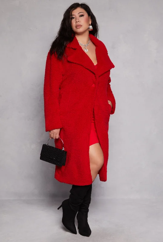 Plus Size Sherpa Teddy Coat