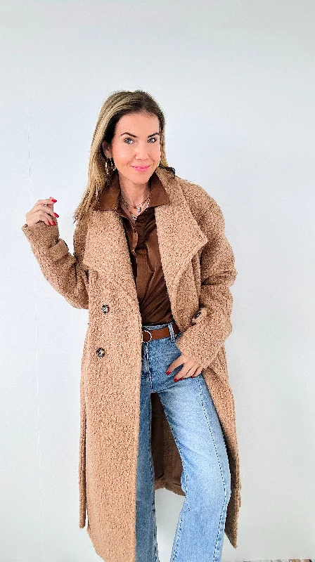 Sherpa Teddy Long Trench Coat