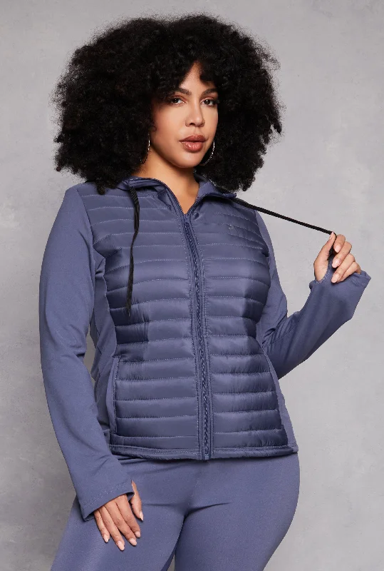 Plus Size Puffer Track Jacket