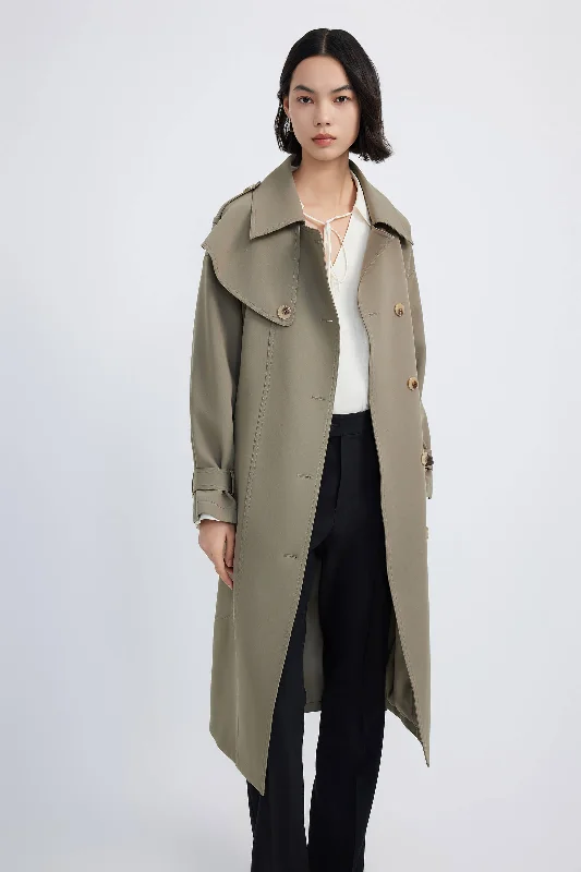 LILY Stylish Belted Trench Coat