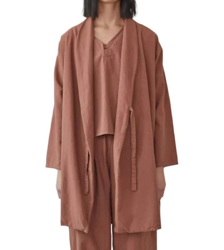 Twill Tie Trench Coat In Clay